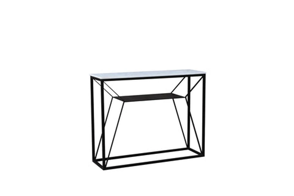 SASHA NARROW MARBLE & METAL CONSOLE TABLE