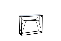 SASHA NARROW MARBLE & METAL CONSOLE TABLE