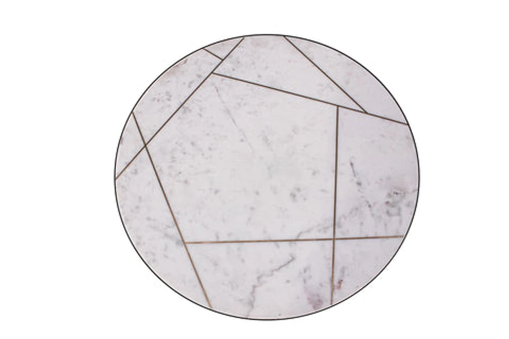 KATYA GOLD ROUND MARBLE COFFEE TABLE WIRE METAL BASE