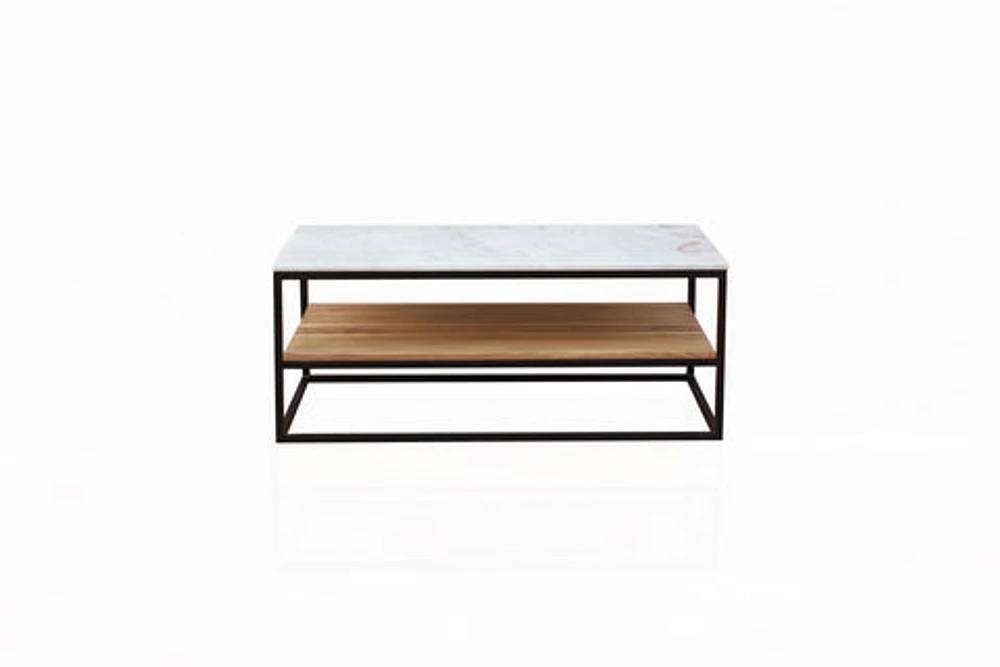 Frisco Coffee Table Marble & Black Metal Legs