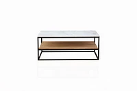 Frisco Coffee Table Marble & Black Metal Legs