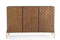 Palma Solid Mango Wood Sideboard Honeycomb Brass