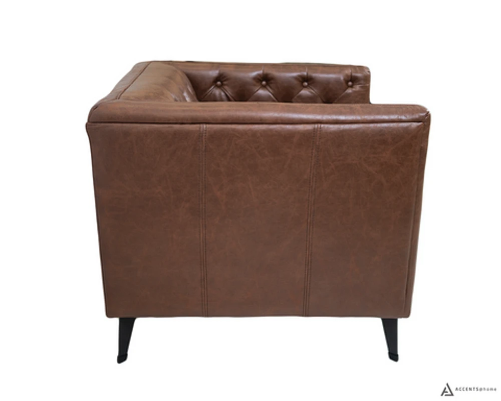 Arianna Faux Leather Chair - Mocha