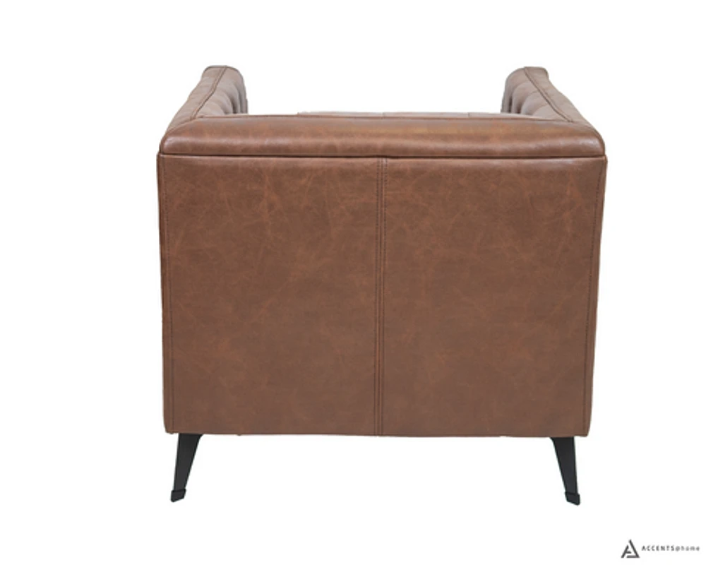 Arianna Faux Leather Chair - Mocha