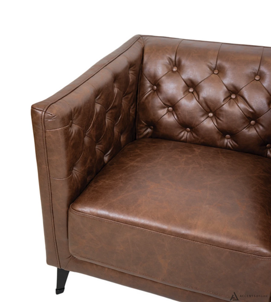 Arianna Faux Leather Chair - Mocha