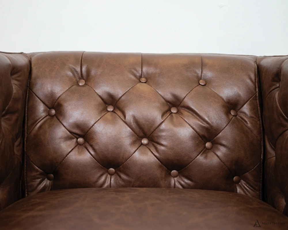 Arianna Faux Leather Chair - Mocha