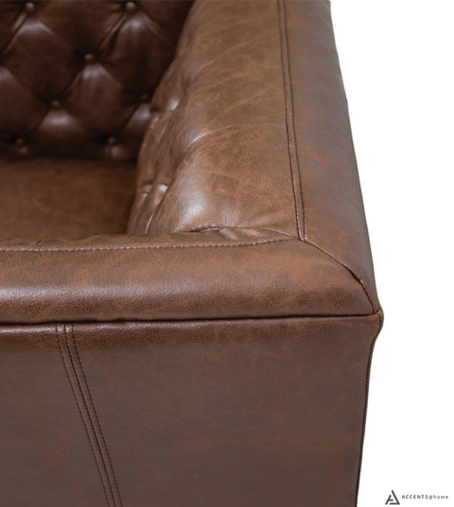 Arianna Faux Leather Chair - Mocha