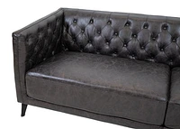 Arianna Faux Leather Sofa - Cement