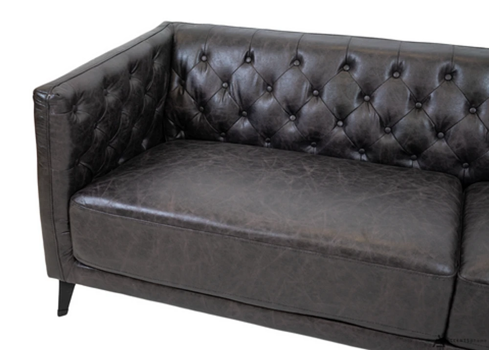 Arianna Faux Leather Loveseat - Cement