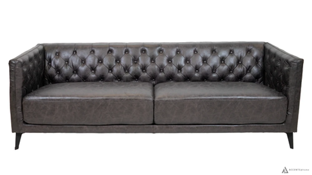 Arianna Faux Leather Loveseat - Cement