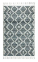 BATIM MACHINE WOVEN RUG IVORY/TEAL