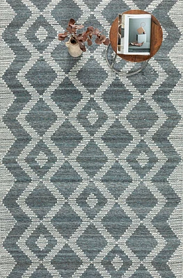 BATIM MACHINE WOVEN RUG IVORY/TEAL