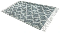 BATIM MACHINE WOVEN RUG IVORY/TEAL