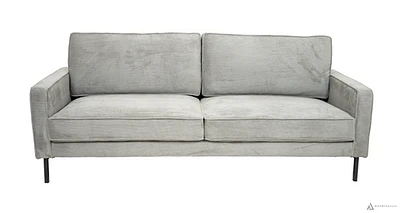 Beaumont Fabric Sofa - Dark Grey Corduroy Striped Soft Velvet Upholste