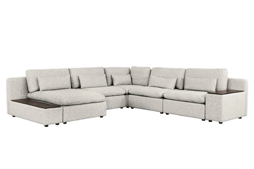 Morgan 5 pcs Sectional Modular (Large) - Cream