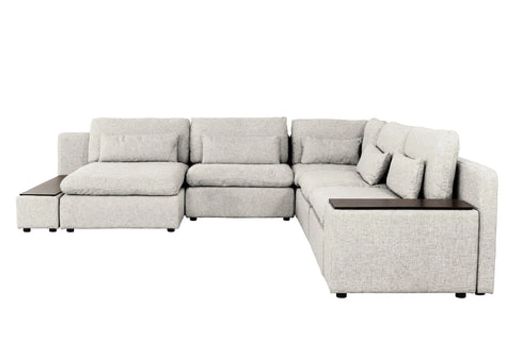 Morgan 5 pcs Sectional Modular (Large) - Cream