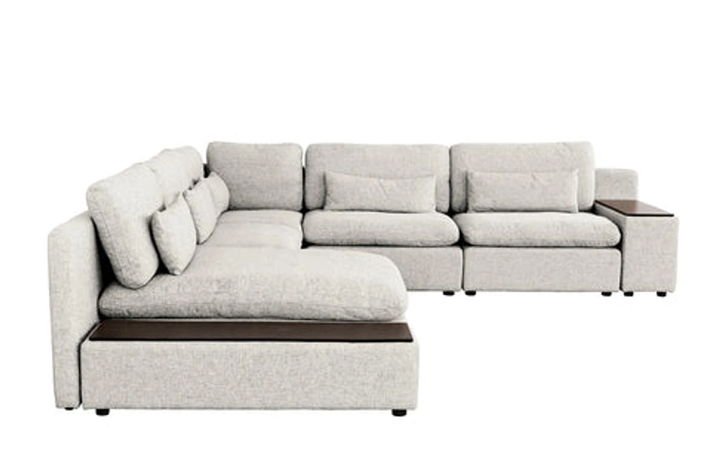 Morgan 5 pcs Sectional Modular (Large) - Cream