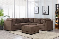 Bjork Fabric Modular Sectional 6Pc Brown Chenille