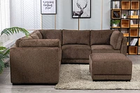 Bjork Fabric Modular Sectional 6Pc Brown Chenille