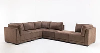 Bjork Fabric Modular Sectional 6Pc Brown Chenille