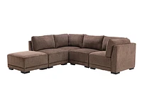 Bjork Fabric Modular Sectional 6Pc Brown Chenille