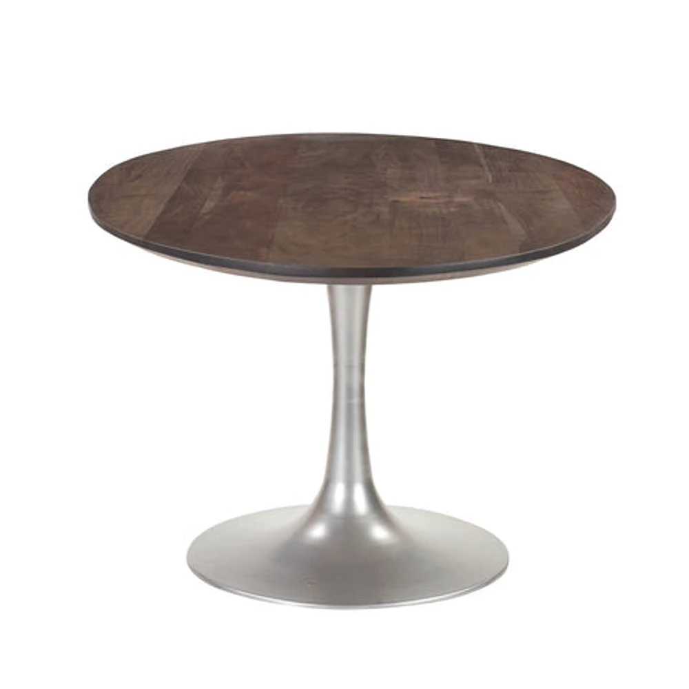 Aspen Oval Dining Table with Silver Base - Vinegar Matte