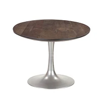 Aspen Oval Dining Table with Silver Base - Vinegar Matte