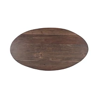 Aspen Oval Dining Table with Silver Base - Vinegar Matte