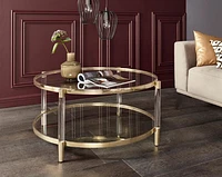 Floor Model Darren Coffee Table - Gold with acrylic legs