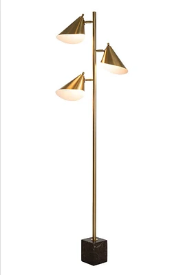 Sophie Triple Head Floor Lamp Anique Brass