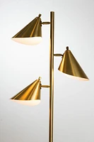 Sophie Triple Head Floor Lamp Anique Brass