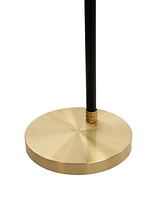 Stanley Black and Antique Brass Arc Floor Lamp