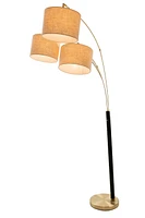 Luke Black Antique Brass 3-Arm Arc Lamp