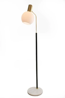 Pendula Floor Lamp Black & Antique Brass Finish