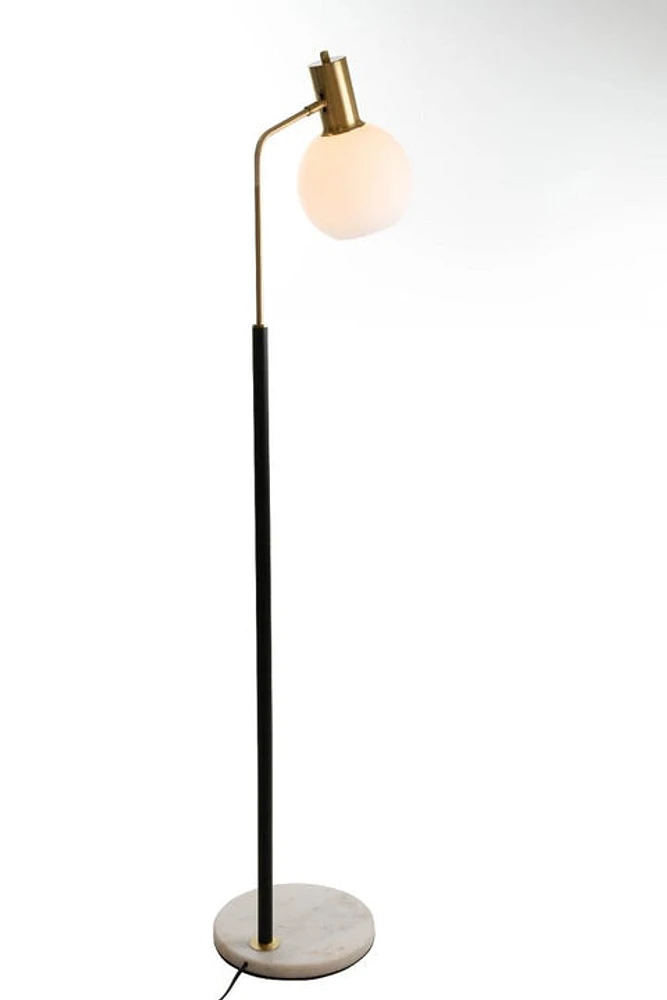 Pendula Floor Lamp Black & Antique Brass Finish