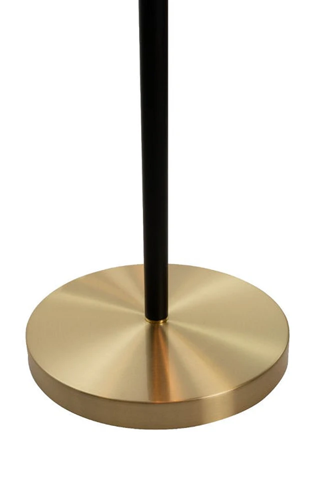 Arrigo 3 Light Black and Antique Brass Floor Lamp