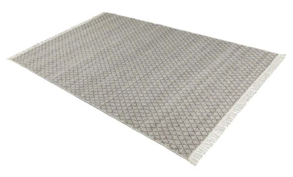 COSCO HAND WOVEN RUG TAUPE/IVORY