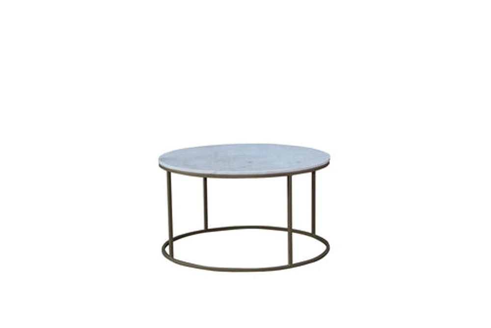 TANE ROUND MARBLE COFFEE TABLE BRASS LEGS