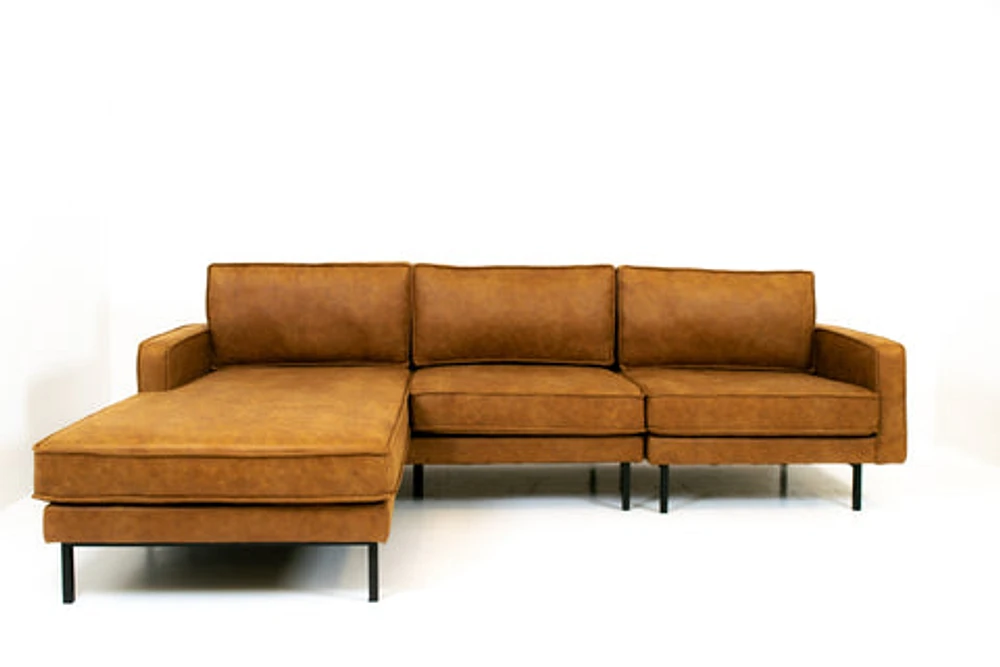 Beaumont Mid Century Reversible Sectional - Tan Brown