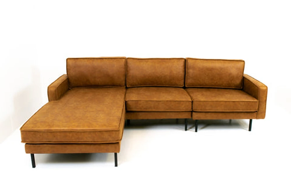 Beaumont Mid Century Reversible Sectional - Tan Brown