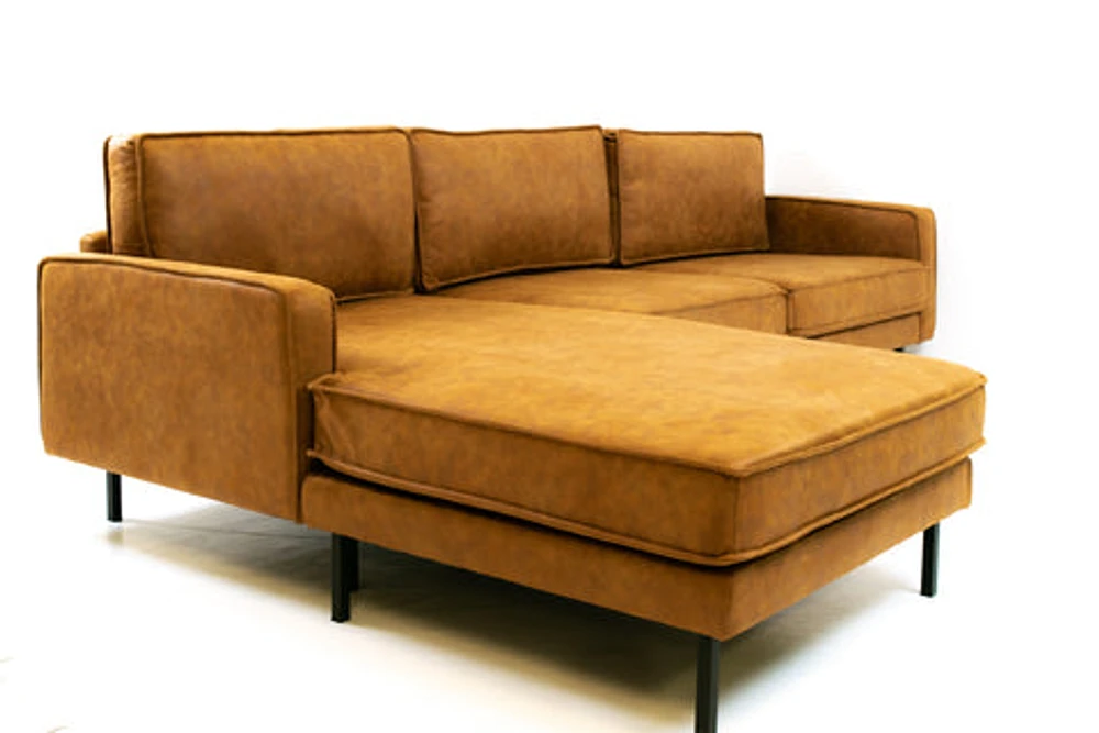 Beaumont Mid Century Reversible Sectional - Tan Brown