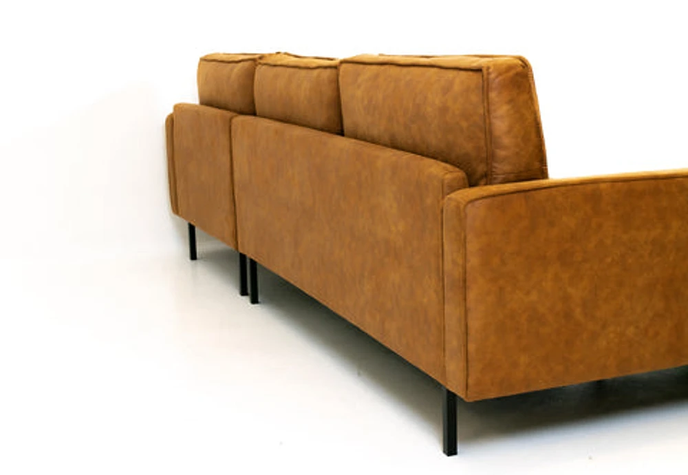 Beaumont Mid Century Reversible Sectional - Tan Brown