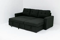 Judas Grey Fabric Pull Out Storage Sofa Bed Sectional Reversible