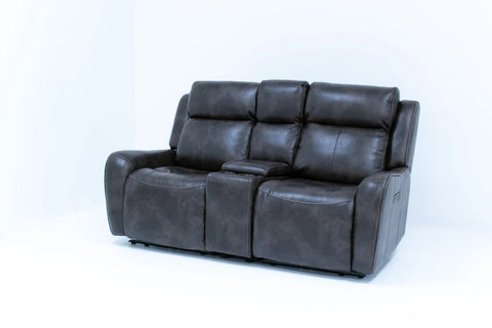 FLOOR MODEL Roson Power Recliner Console Loveseat