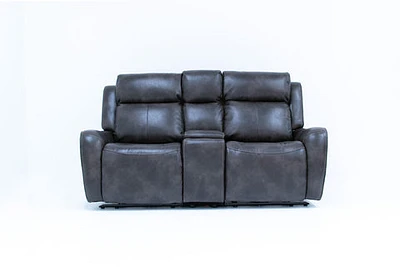 FLOOR MODEL Roson Power Recliner Console Loveseat