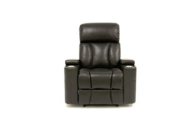 Aviator Leather Gel Power Recliner Chair - Black