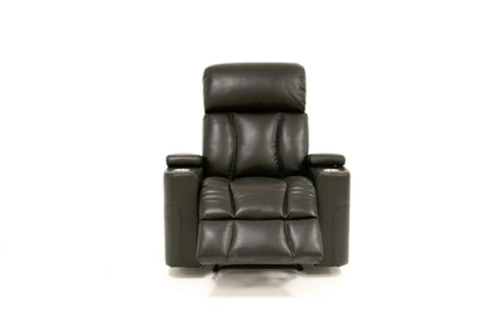 Aviator Leather Gel Power Recliner Chair - Black