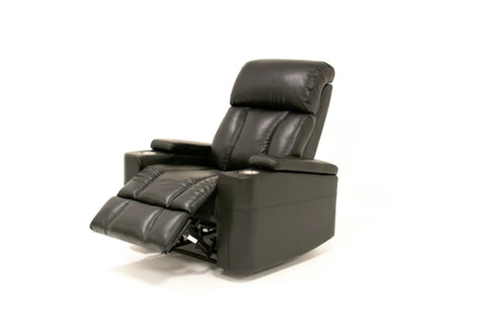 Aviator Leather Gel Power Recliner Chair - Black