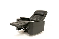 Aviator Leather Gel Power Recliner Chair - Black