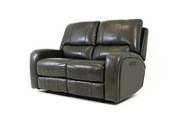 Floor Model Reynolds Genuine Leather Power Reclining Loveseat with Pow